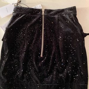 NWT Balmain Black Velvet Star Glitter Silver